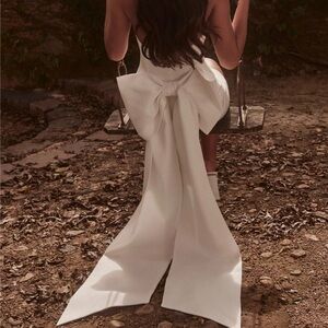 Meredith Strapless Bow Mini Dress - White NWT